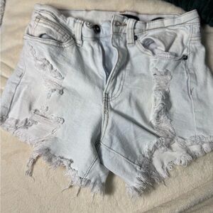 Kendall & Kylie Light Denim Distressed Shorts